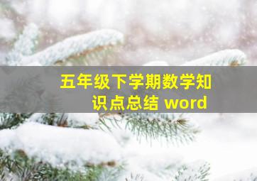 五年级下学期数学知识点总结 word